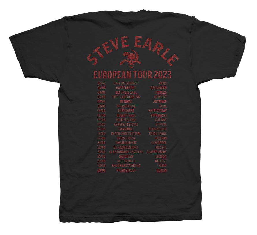 Steve Earle Alone Again 2023 European Tour Tee