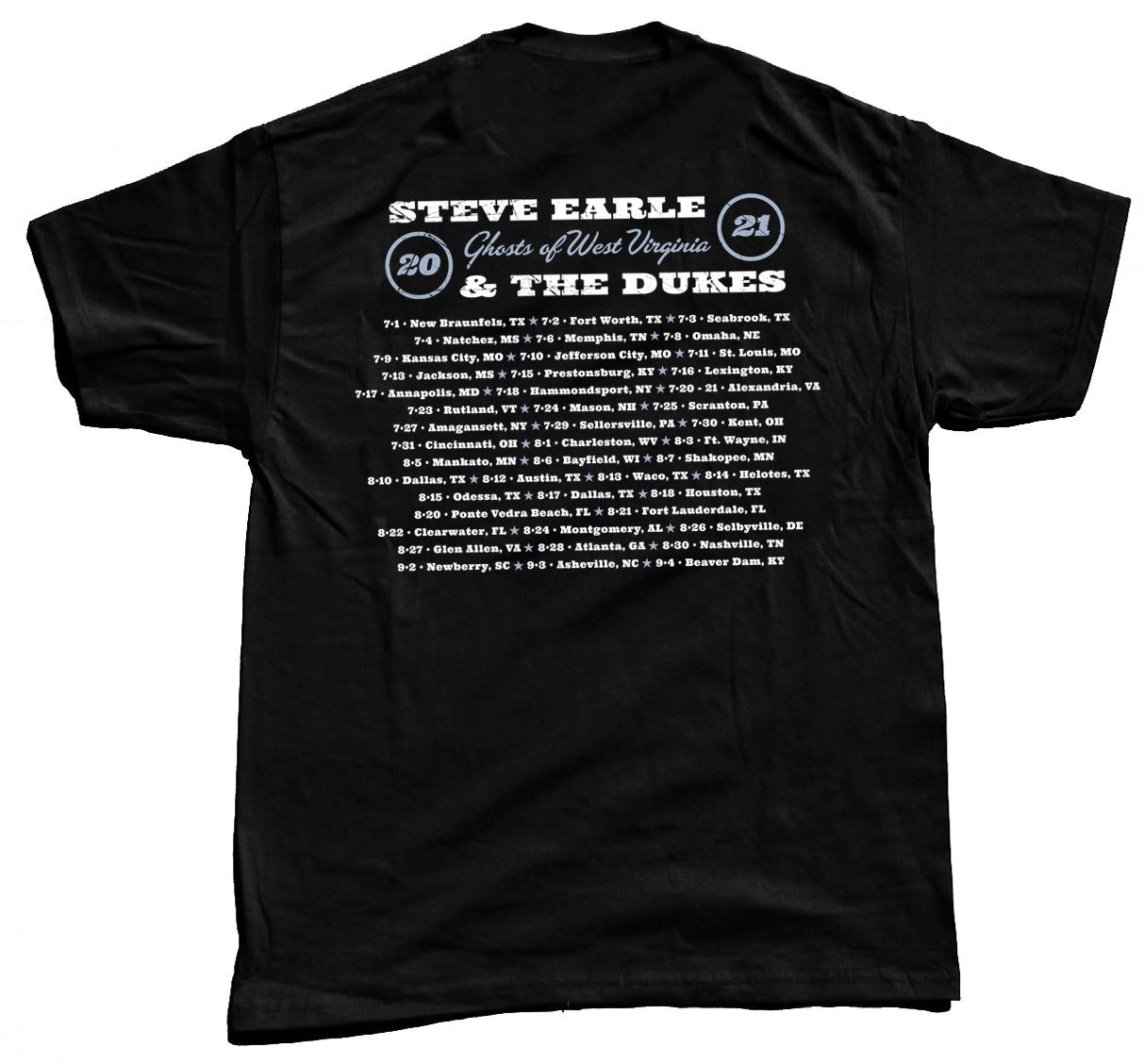 Steve Earle - Ghosts of West Virginia Tour Tee 2021