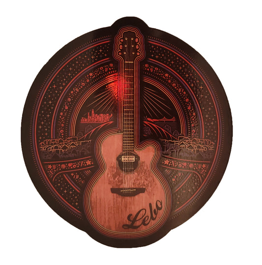 LEBO Guitar Round Sticker