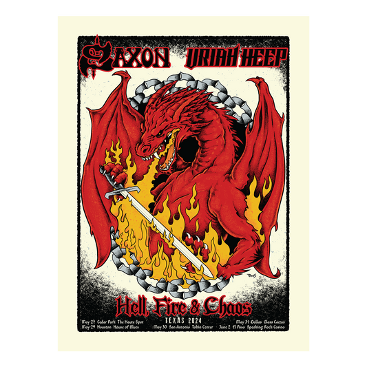 Saxon & Uriah Heep Texas Event Poster