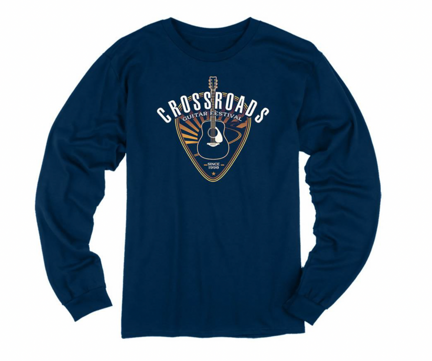 Crossroads Guitar Festival Pick Since 1998 Long Sleeve Tee - Navy