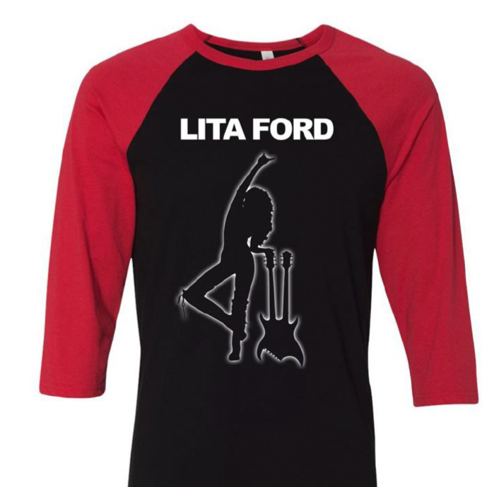 Lita Ford - Silhouette Double Neck Guitar Raglan