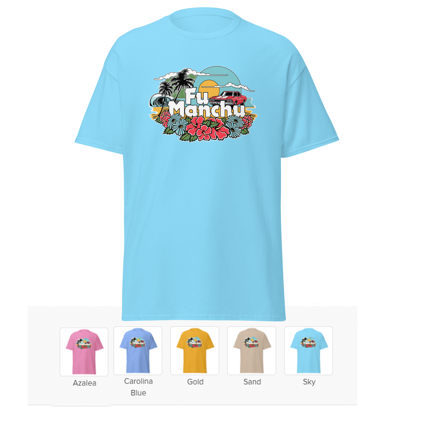 Fu Manchu - Beach Tee – Choose Your Color