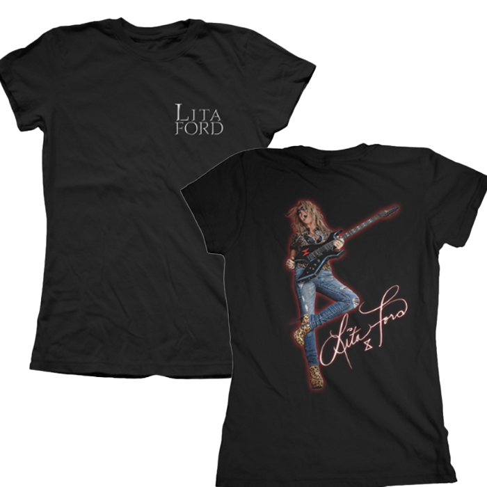 Lita Ford - Red Porch Photo Ladies T-Shirt - NEW