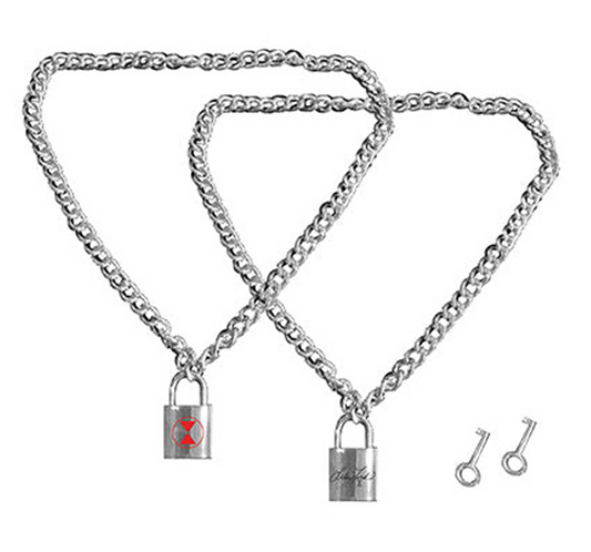 Hourglass Logo Chain and Padlock Necklace