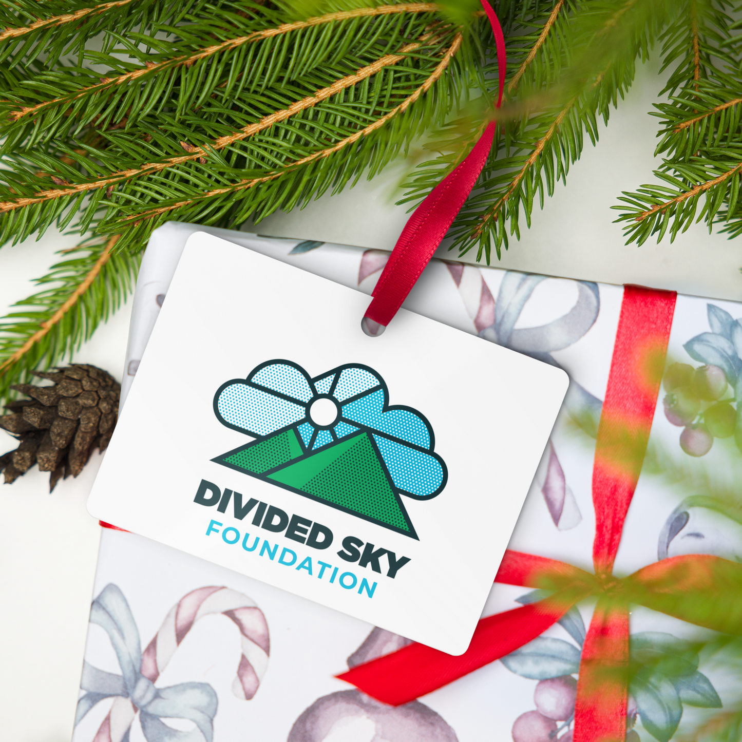 Divided Sky Metal Ornament