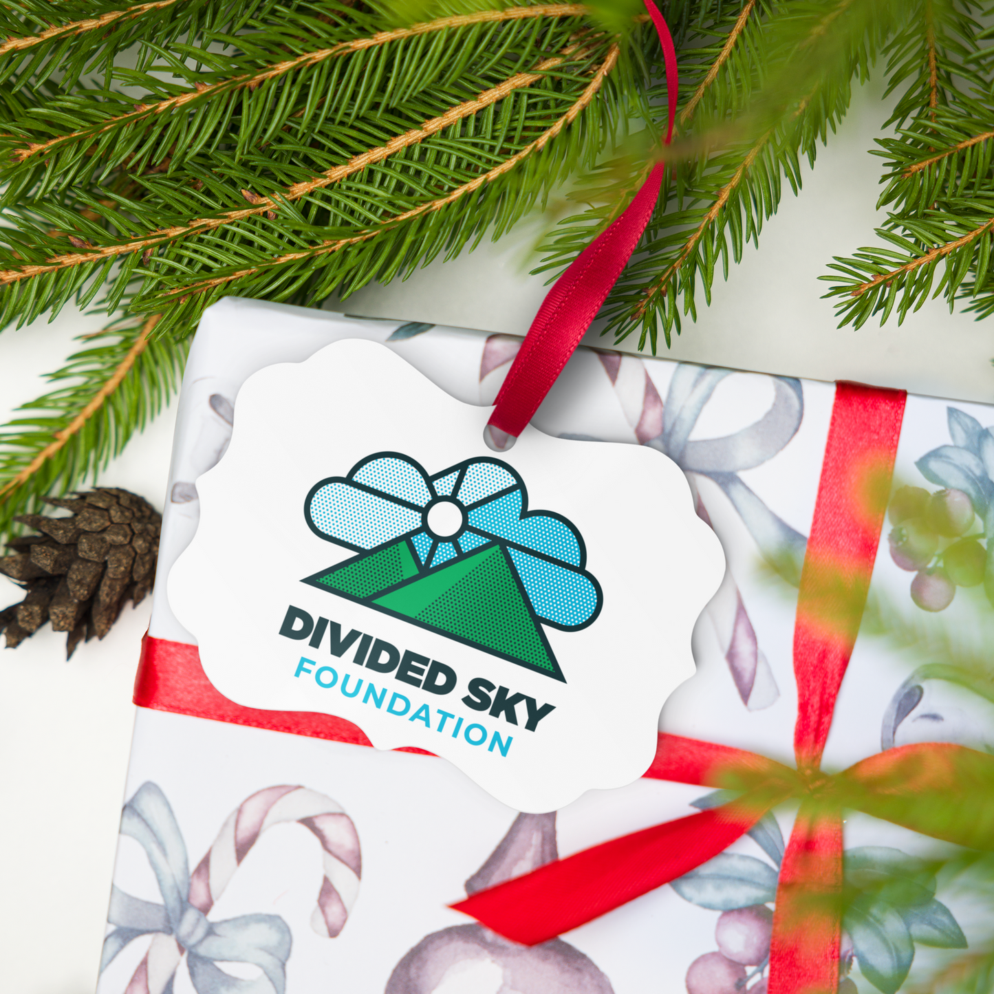 Divided Sky Metal Ornament