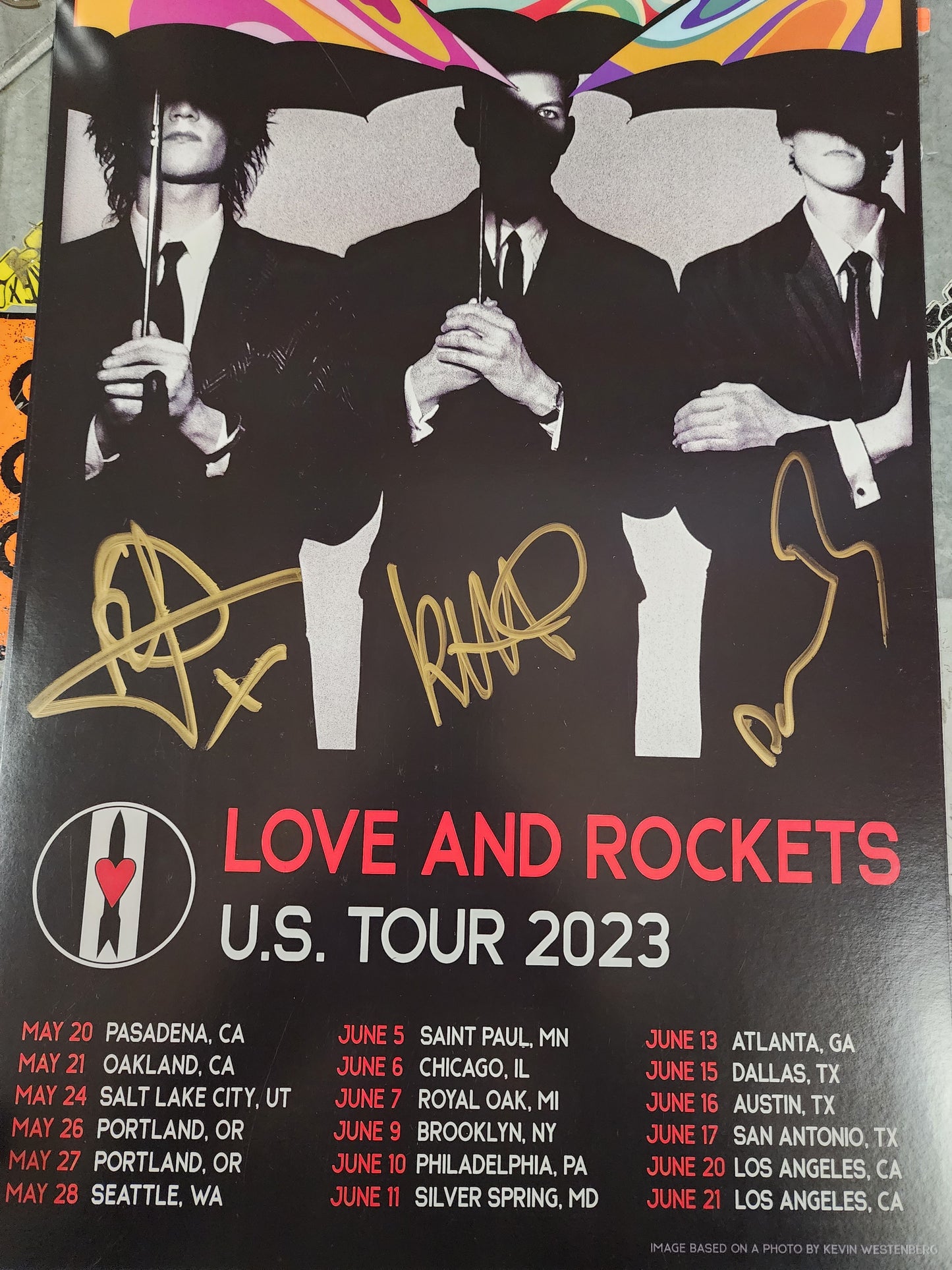 SIGNED Love & Rockets - 2023 Umbrella Itinerary Poster