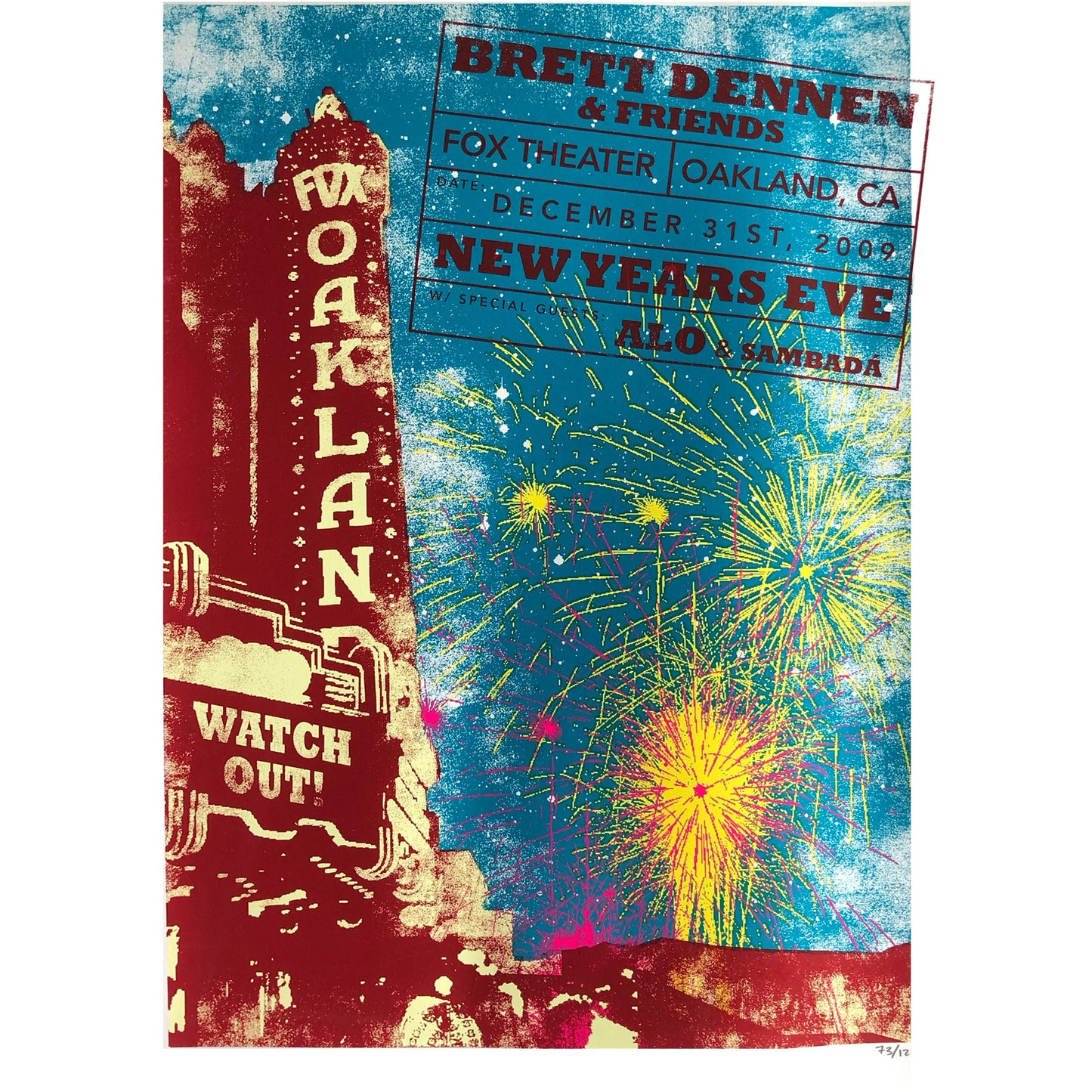 NYE with Brett Dennen - Fox Theater, Oakland, CA 12/31/09 Poster