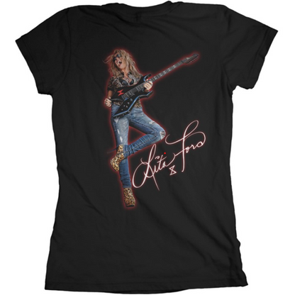 Lita Ford - Red Porch Photo Ladies T-Shirt - NEW