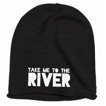 Take Me To The River Embroidered Logo Beanie - Black