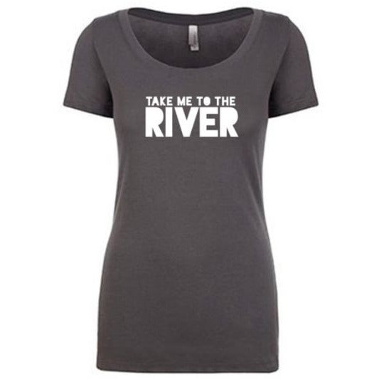 Take Me To The River Logo Ladies T-Shirt - Dark Heather