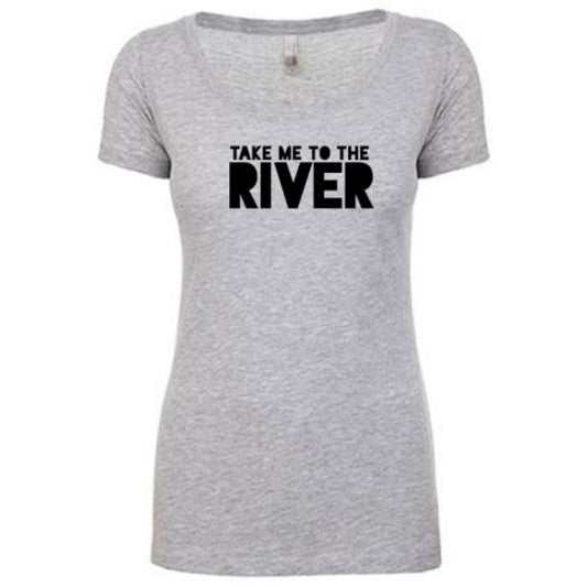 Take Me To The River Logo Ladies T-Shirt - Heather Grey