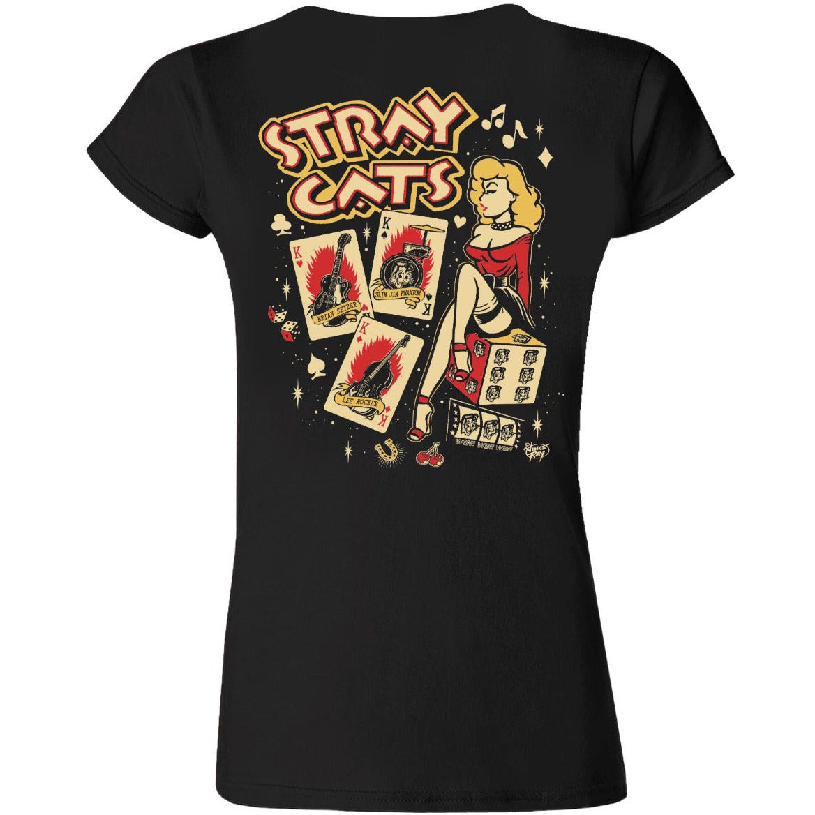 Stray Cats - Ladies Playing Cards Tee