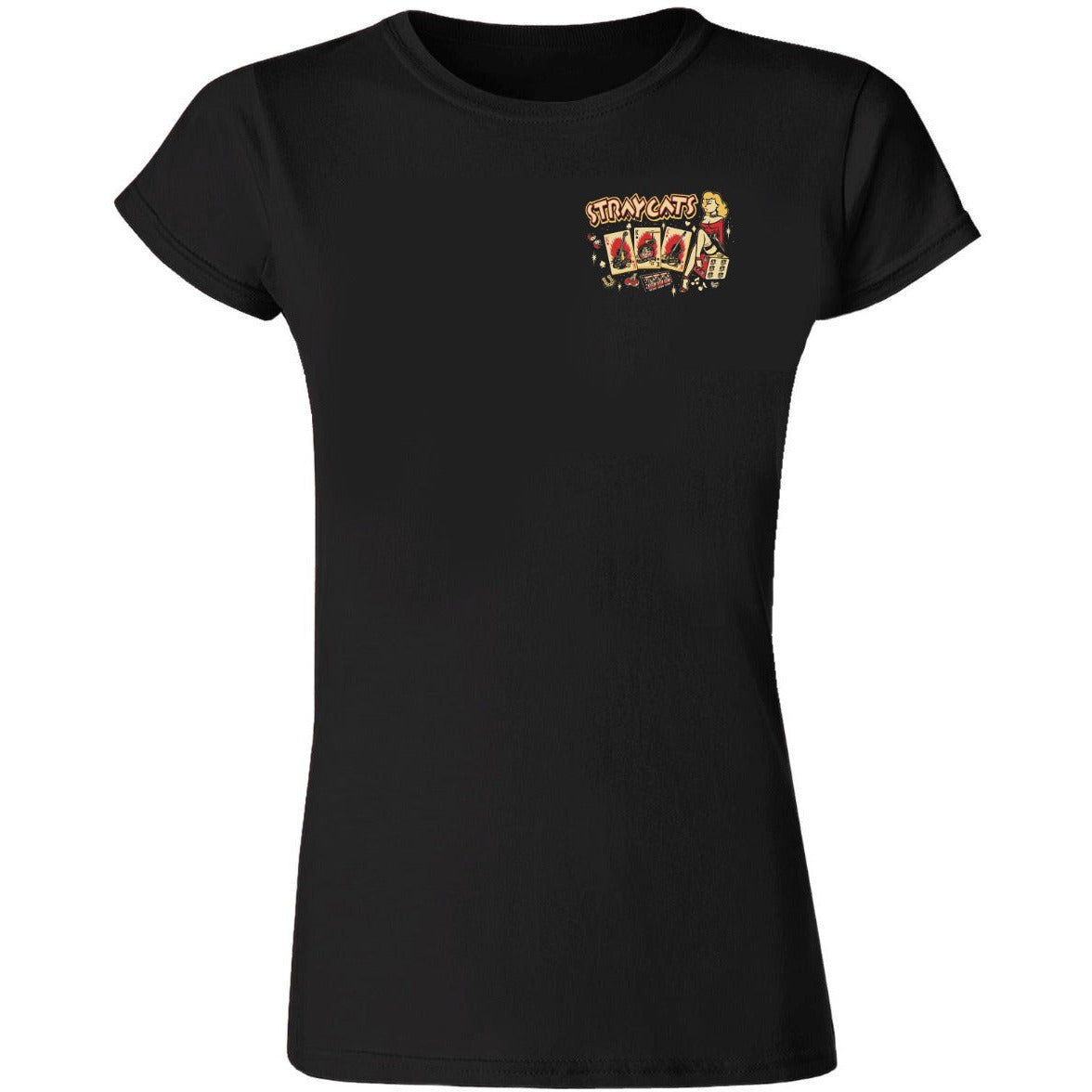 Stray Cats - Ladies Playing Cards Tee