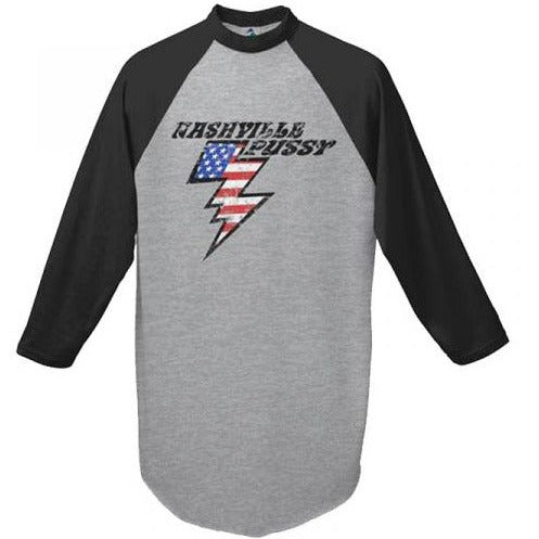 Nashville Pussy - Lightning Bolt Baseball T-Shirt