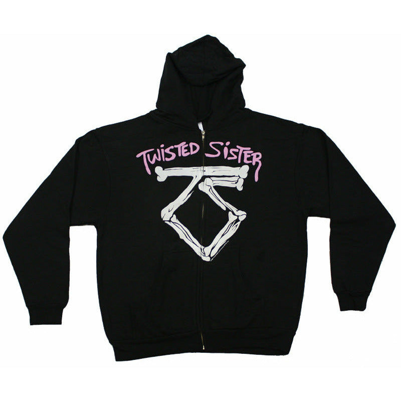 Twisted Sister Bone Logo Zip Hoodie