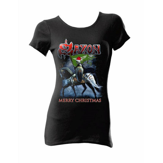 Saxon - Christmas Crusader Ladies T-Shirt